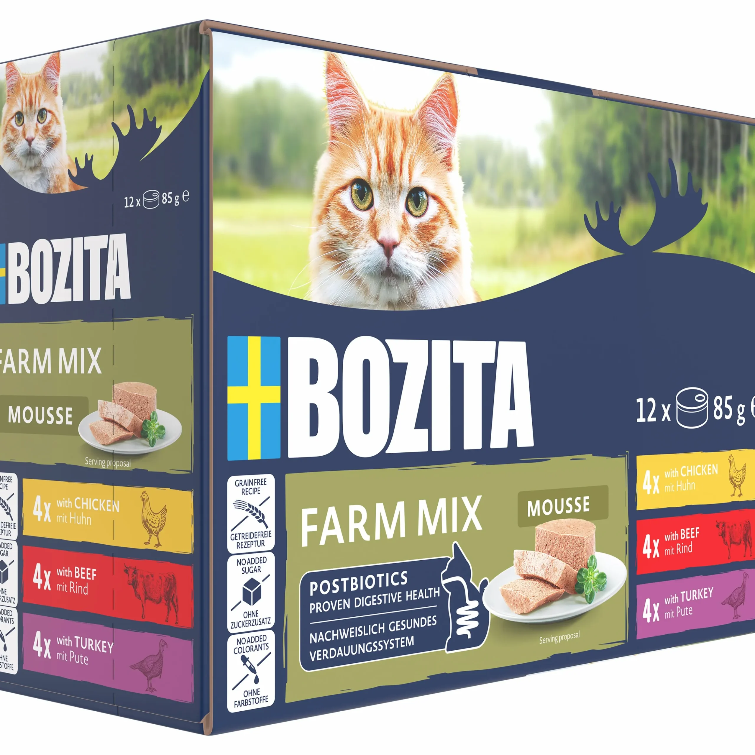 Våtfoder Bozita Menybox Mousse Farm Mix 12x85g