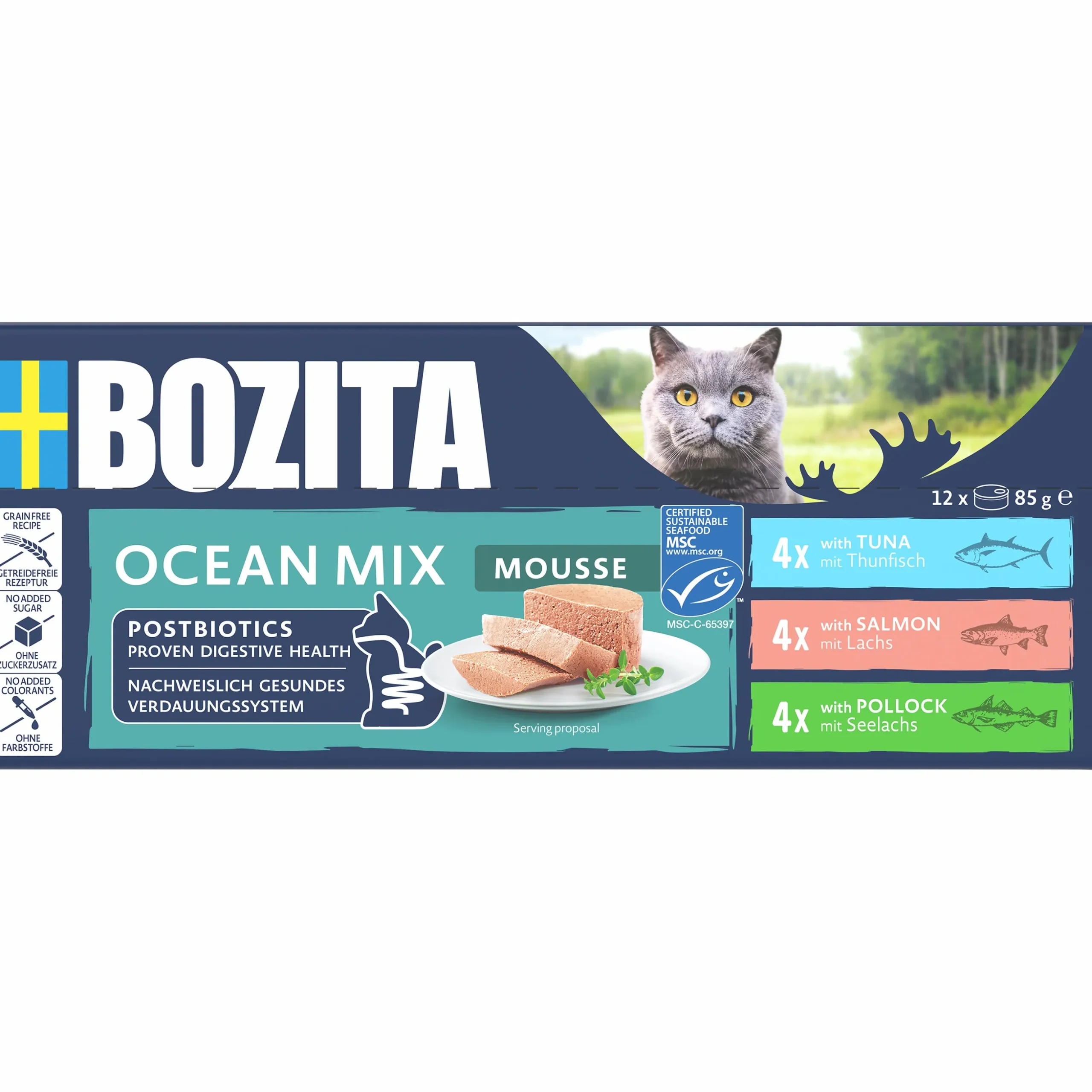 Våtfoder Bozita Menybox Mousse Sea Mix 12x85g