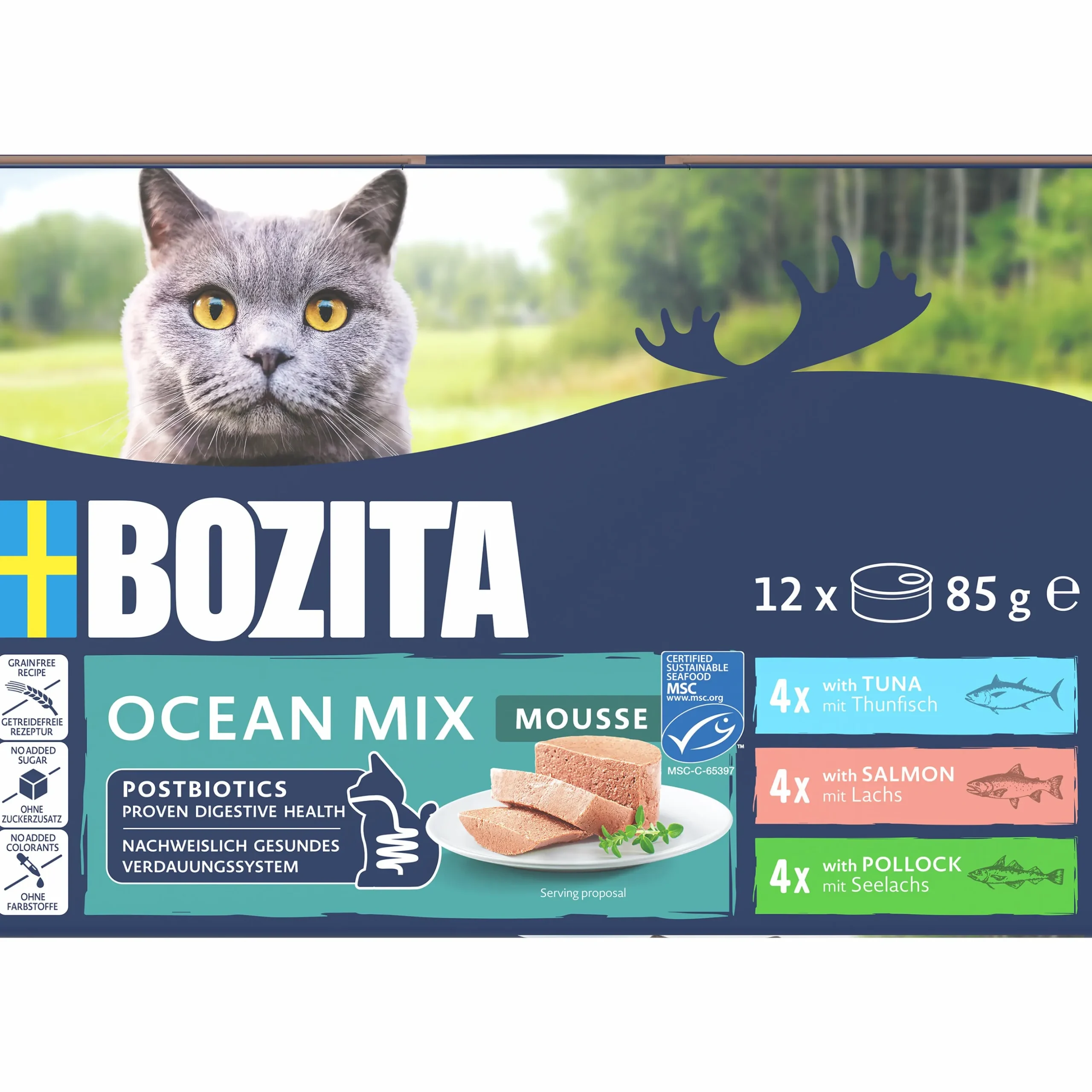 Våtfoder Bozita Menybox Mousse Sea Mix 12x85g