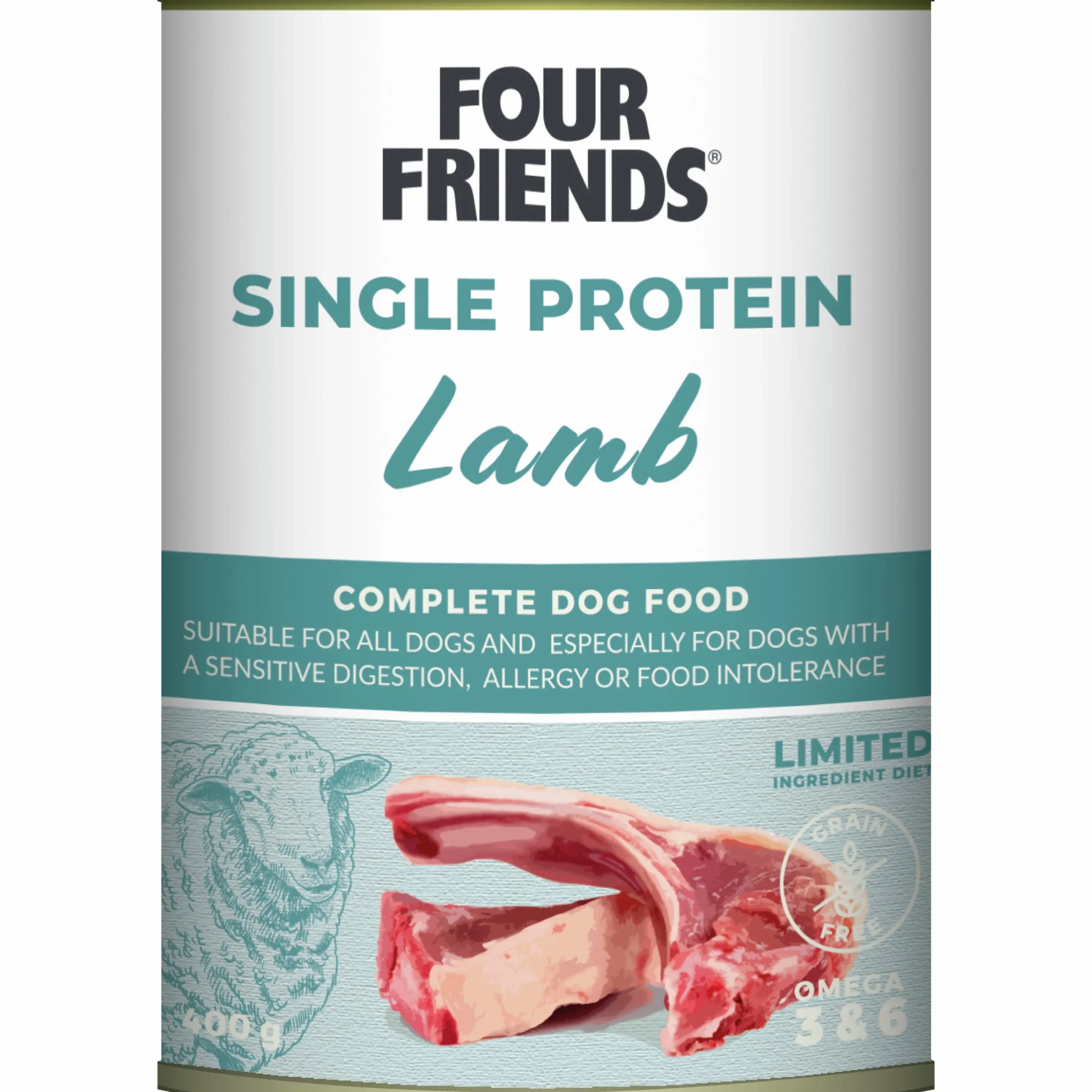 Våtfoder Four Friends Single Protein Lamb 400g
