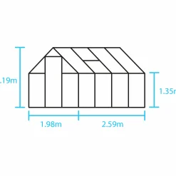 Växthus+Sockel Halls Qube 68 Svart 5,1m2