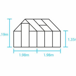 Växthus+Sockel Halls Qube 66 Svart 3,9m2