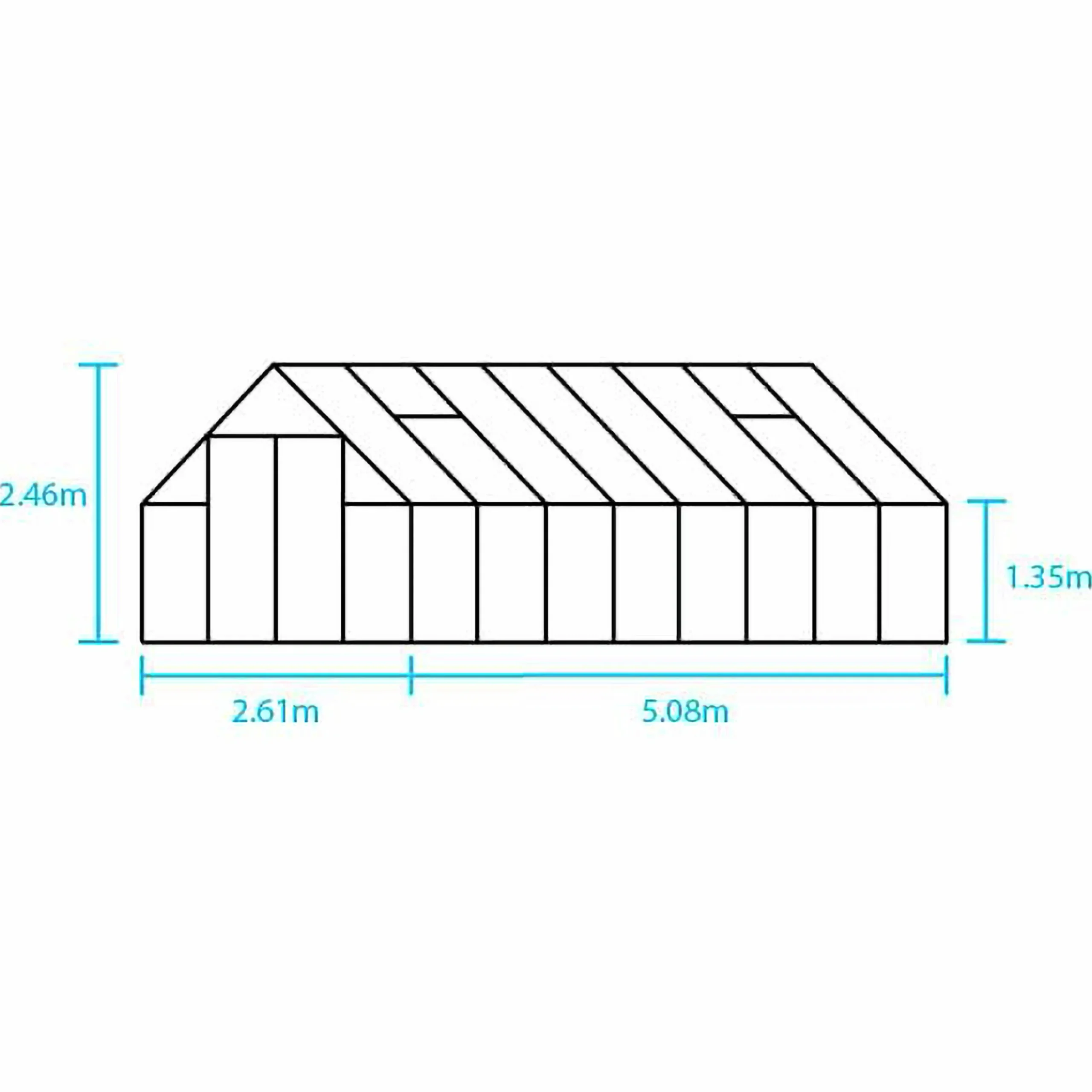 Växthus+Sockel Halls Qube+ 816 Svart 13m2