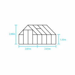 Växthus+Sockel Halls Qube+ 88 Svart 6,6m²