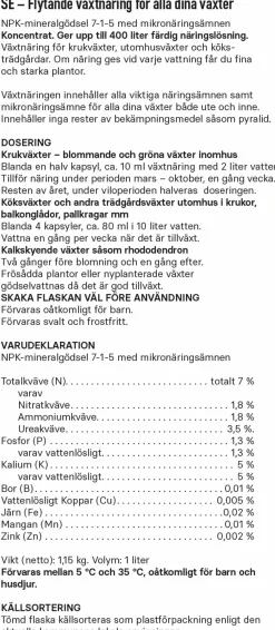 Växtnäring Granngården Flytande 1L